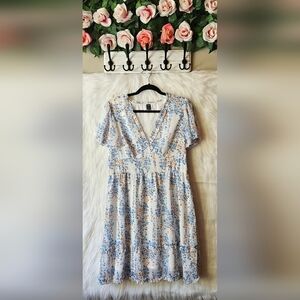 SHEIN Cottagecore Flutter Sleeve Floral Midi Dress (NWOT)